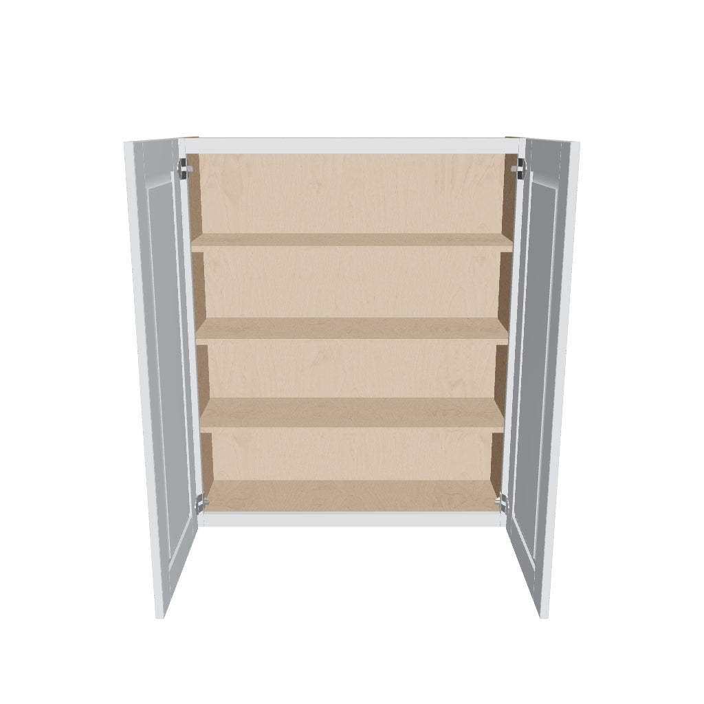 J&K White Shaker S8 Double Door Wall Cabinet   36" W x 42" H