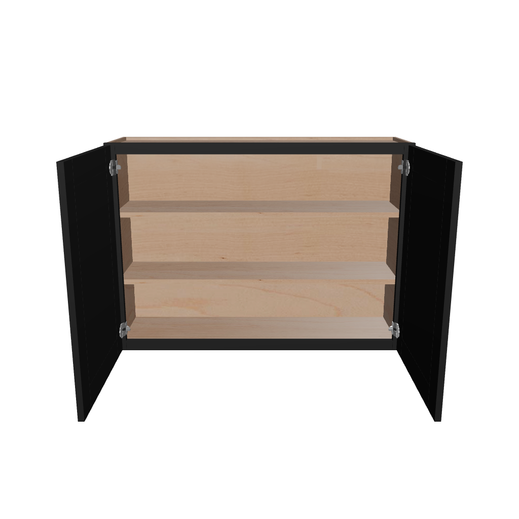 Modernform Cabinet Onyx Black Shaker 42" W X 30" H X 12" D Double Door Wall Cabinet