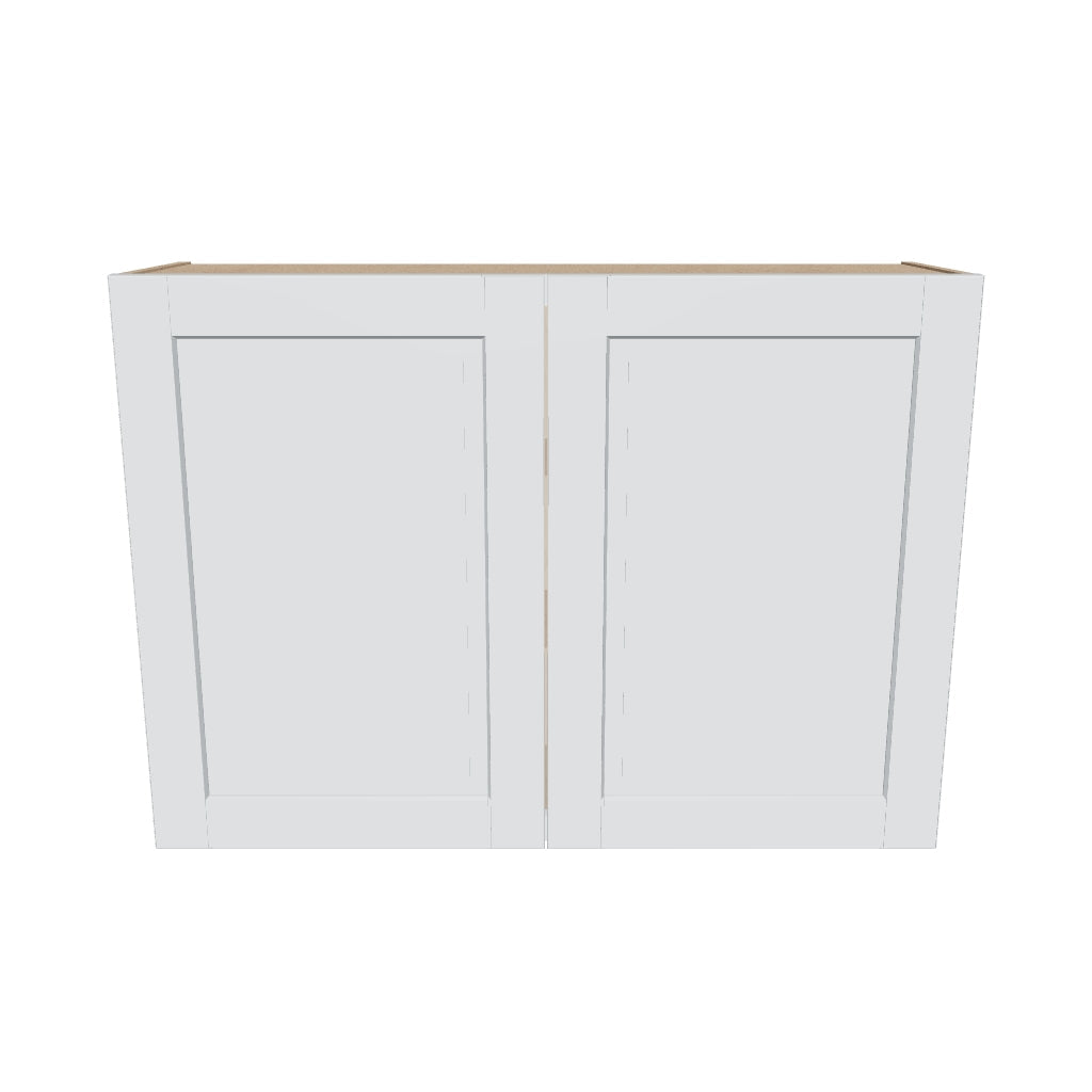 J&K White Shaker S8 Double Door Wall Cabinet   42" W x 30" H