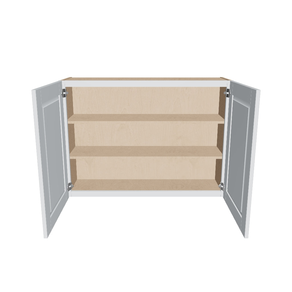 J&K White Shaker S8 Double Door Wall Cabinet   42" W x 30" H
