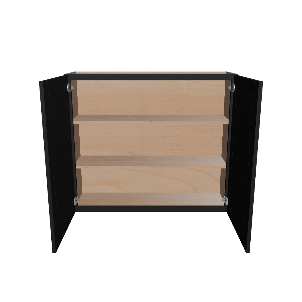 Modernform Cabinet Onyx Black Shaker 42" W X 36" H X 12" D Double Door Wall Cabinet