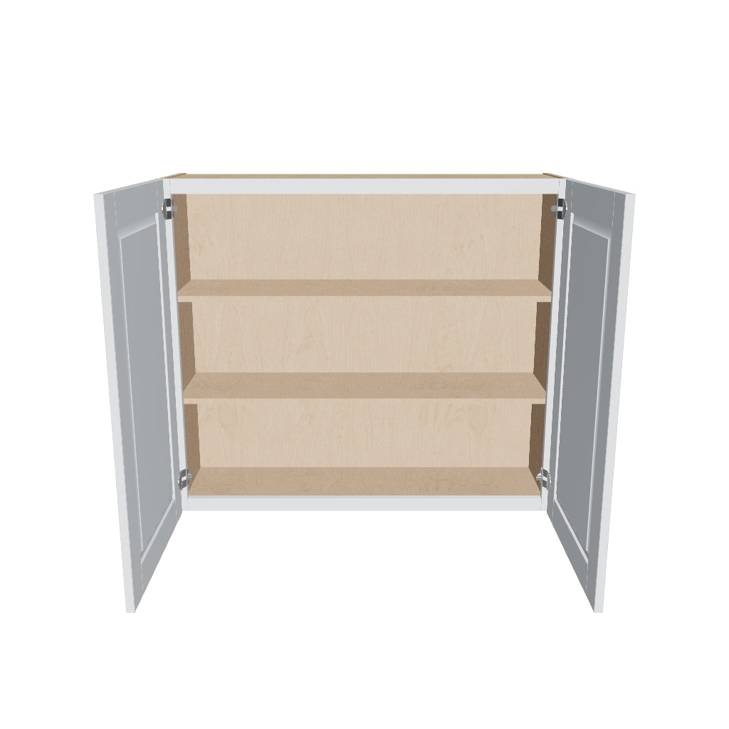 J&K White Shaker S8 Double Door Wall Cabinet   42" W x 36" H