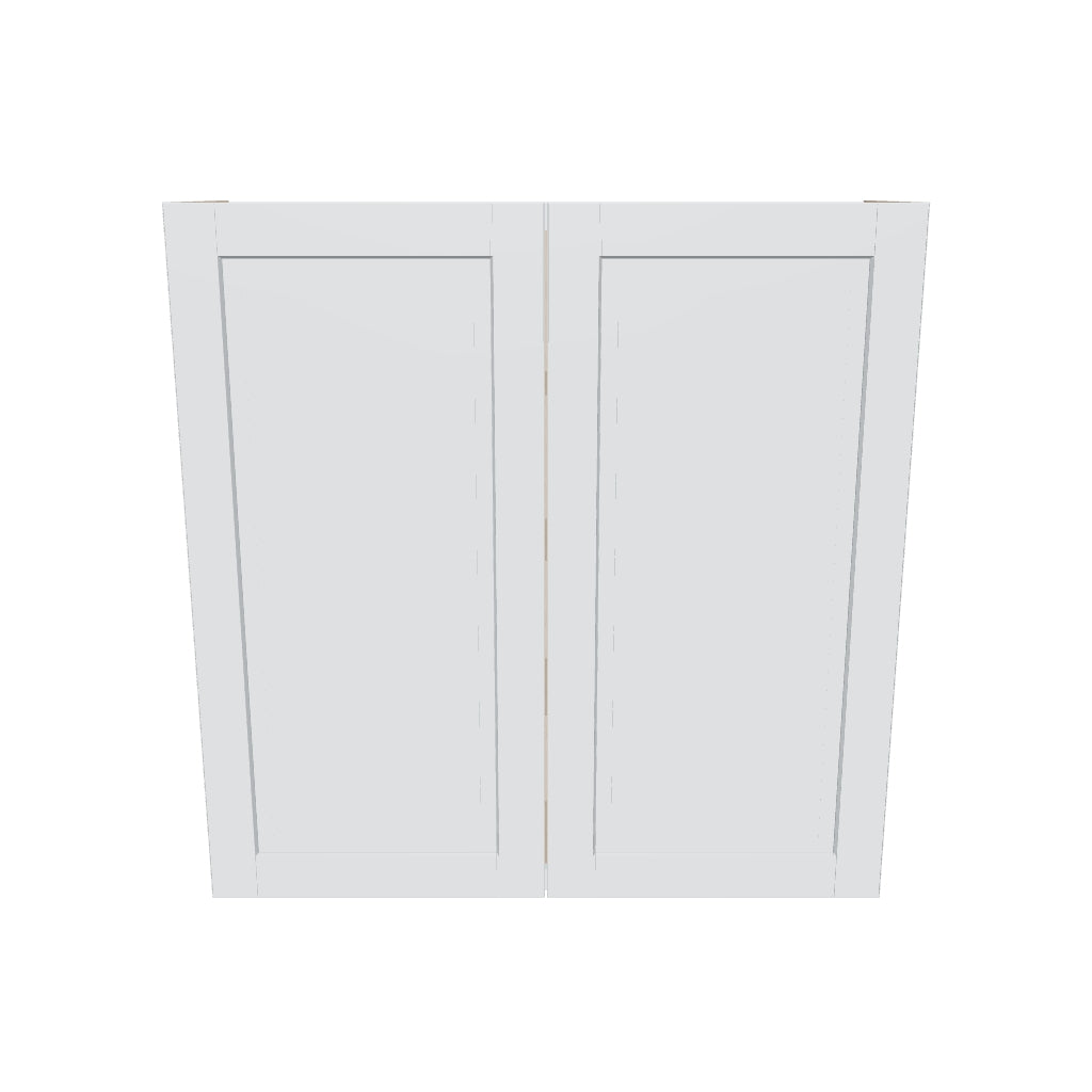 J&K White Shaker S8 Double Door Wall Cabinet   42" W x 42" H