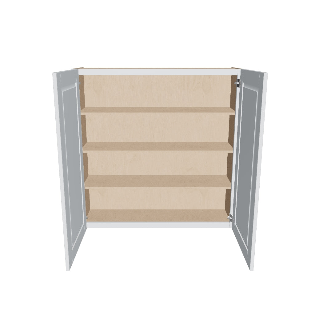 J&K White Shaker S8 Double Door Wall Cabinet   42" W x 42" H
