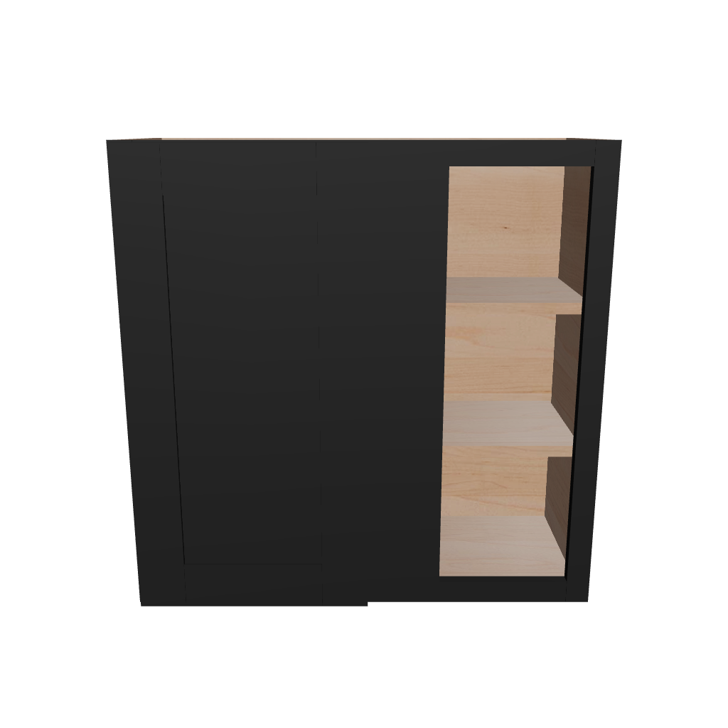 Modernform Cabinet Onyx Black Shaker 30" W X 30" H X 12" D Single Door Blind Corner Wall Cabinet
