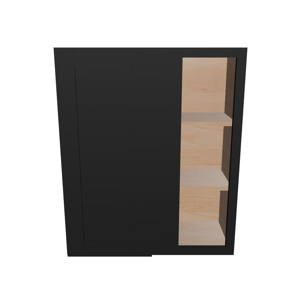 Modernform Cabinet Onyx Black Shaker 30" W X 36" H X 12" D Single Door Blind Corner Wall Cabinet
