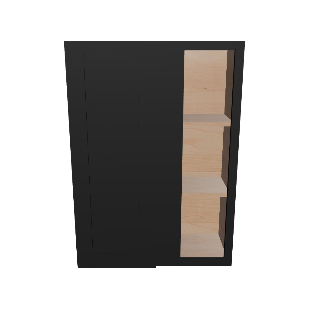 Modernform Cabinet Onyx Black Shaker 30" W X 42" H X 12" D Single Door Blind Corner Wall Cabinet
