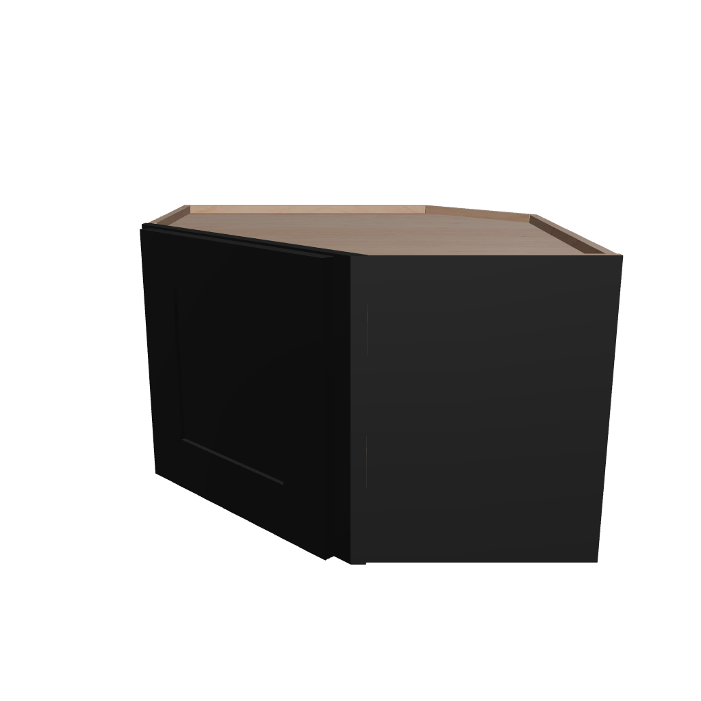 Modernform Cabinet Onyx Black Shaker 24" W X 15" H X 12" D Diagonal Corner Wall Cabinet
