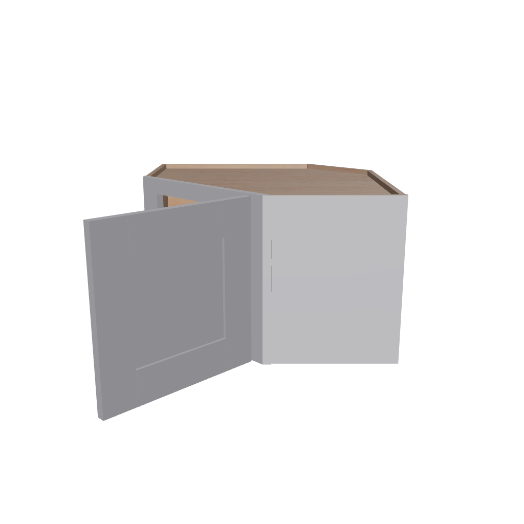 Modernform Cabinet Grey Shaker 24" W X 15" H X 12" D Diagonal Corner Wall Cabinet