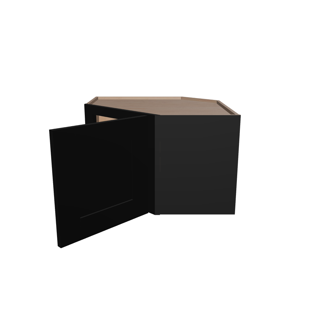 Modernform Cabinet Onyx Black Shaker 24" W X 15" H X 12" D Diagonal Corner Wall Cabinet