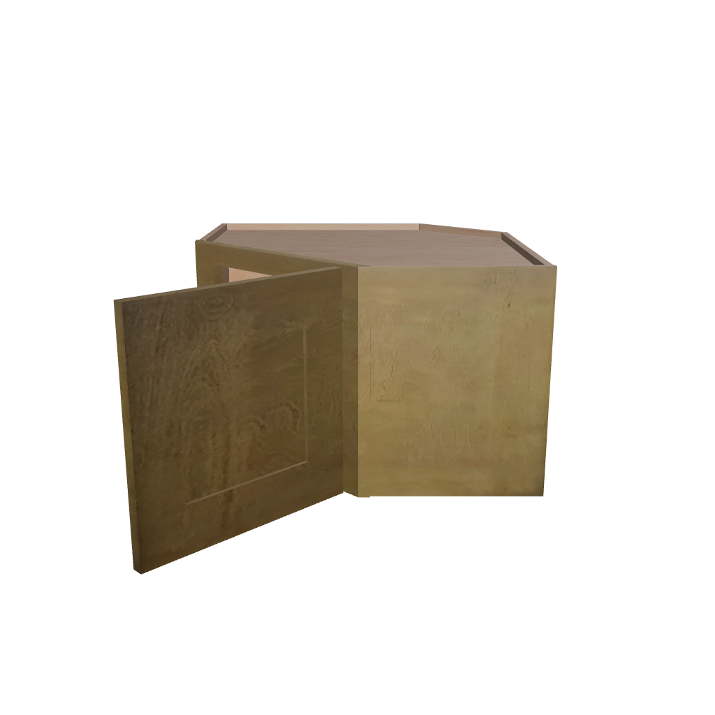 Modernform Cabinet Natural Shaker 24" W X 15" H X 12" D Diagonal Corner Wall Cabinet