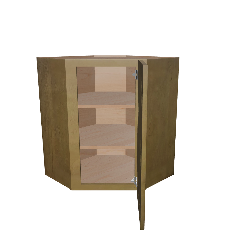 Modernform Cabinet Natural Shaker 24" W X 30" H X 12" D Wall Diagonal Corner Cabinet