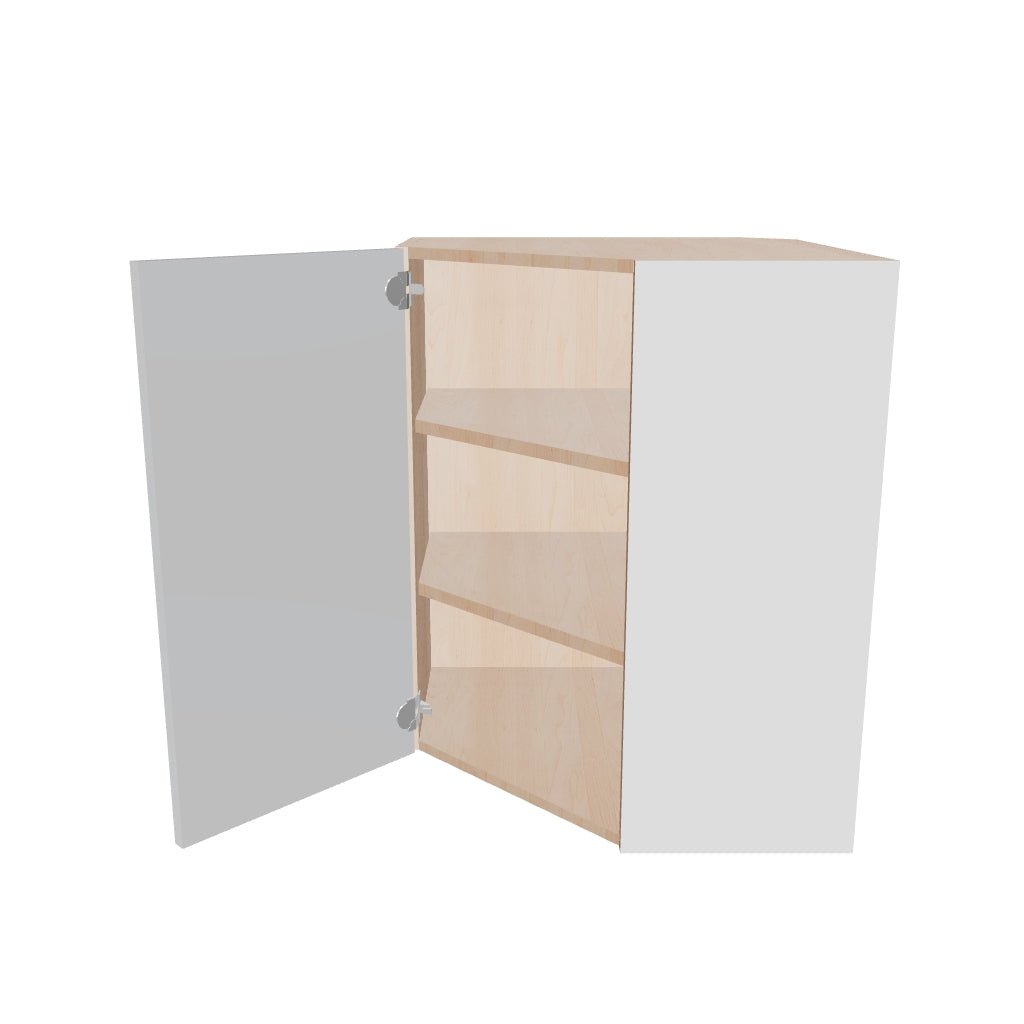 Modernform Cabinet Gloss White 24" W X 30" H X 12" D Wall Diagonal Corner Cabinet