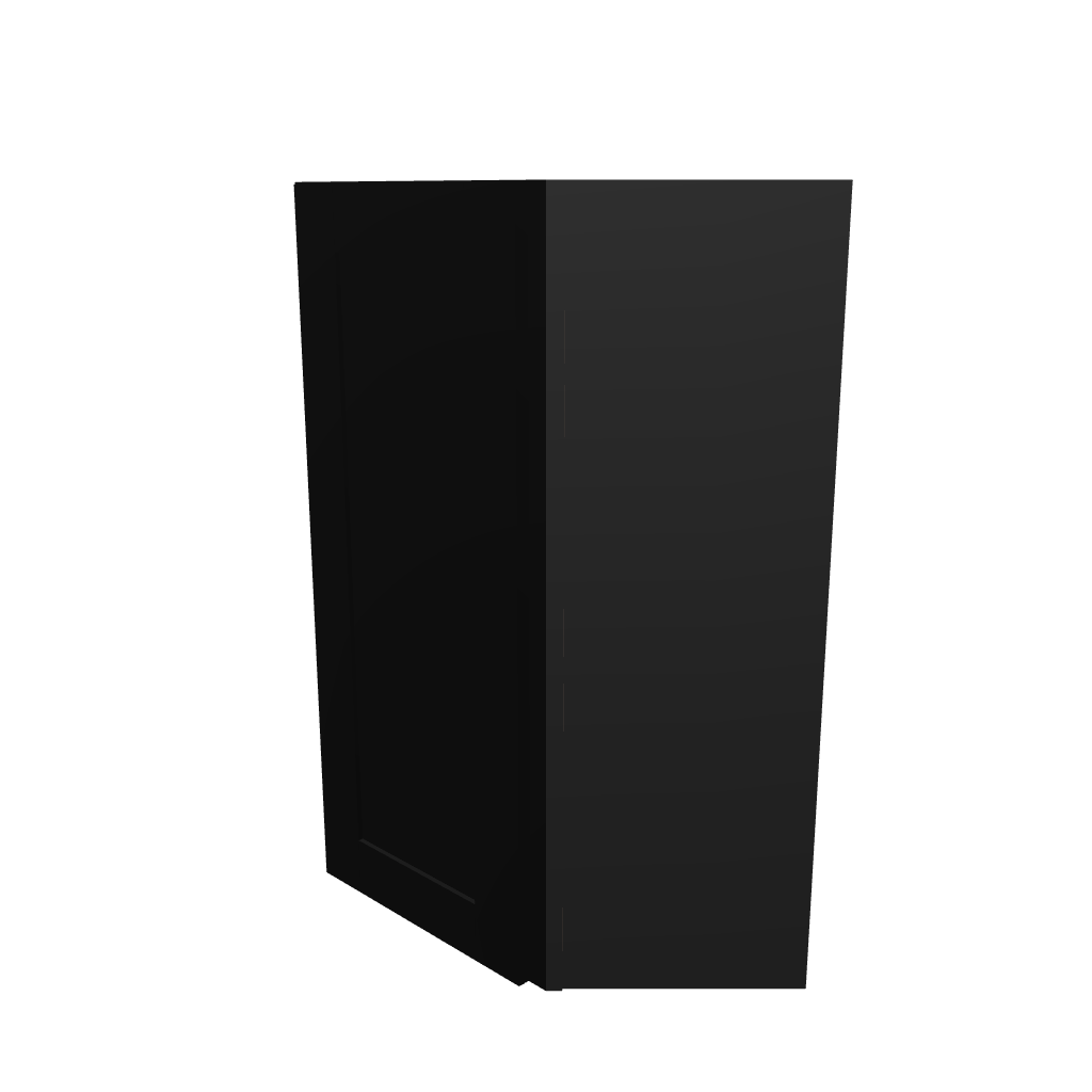 Modernform Cabinet Onyx Black Shaker 24" W X 36" H X 12" D Wall Diagonal Corner Cabinet