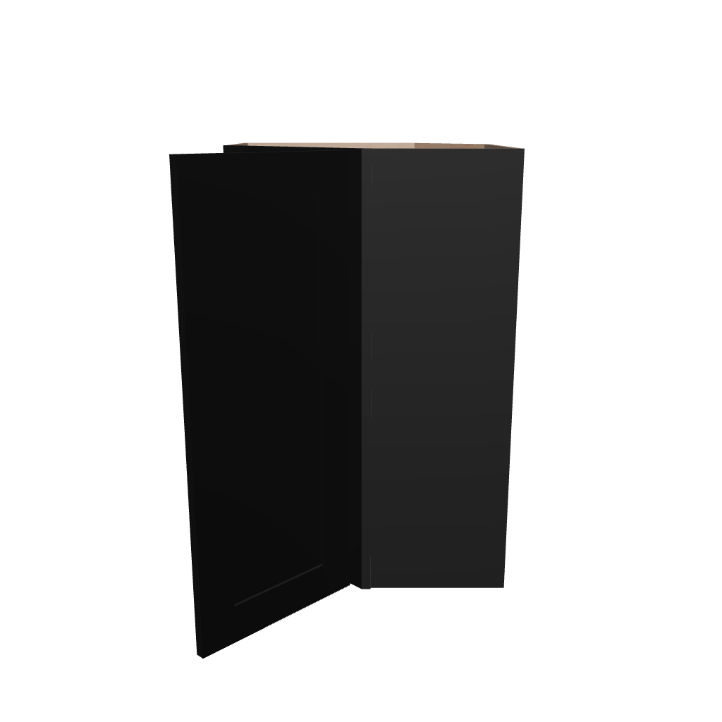 Modernform Cabinet Onyx Black Shaker 24" W X 36" H X 12" D Wall Diagonal Corner Cabinet