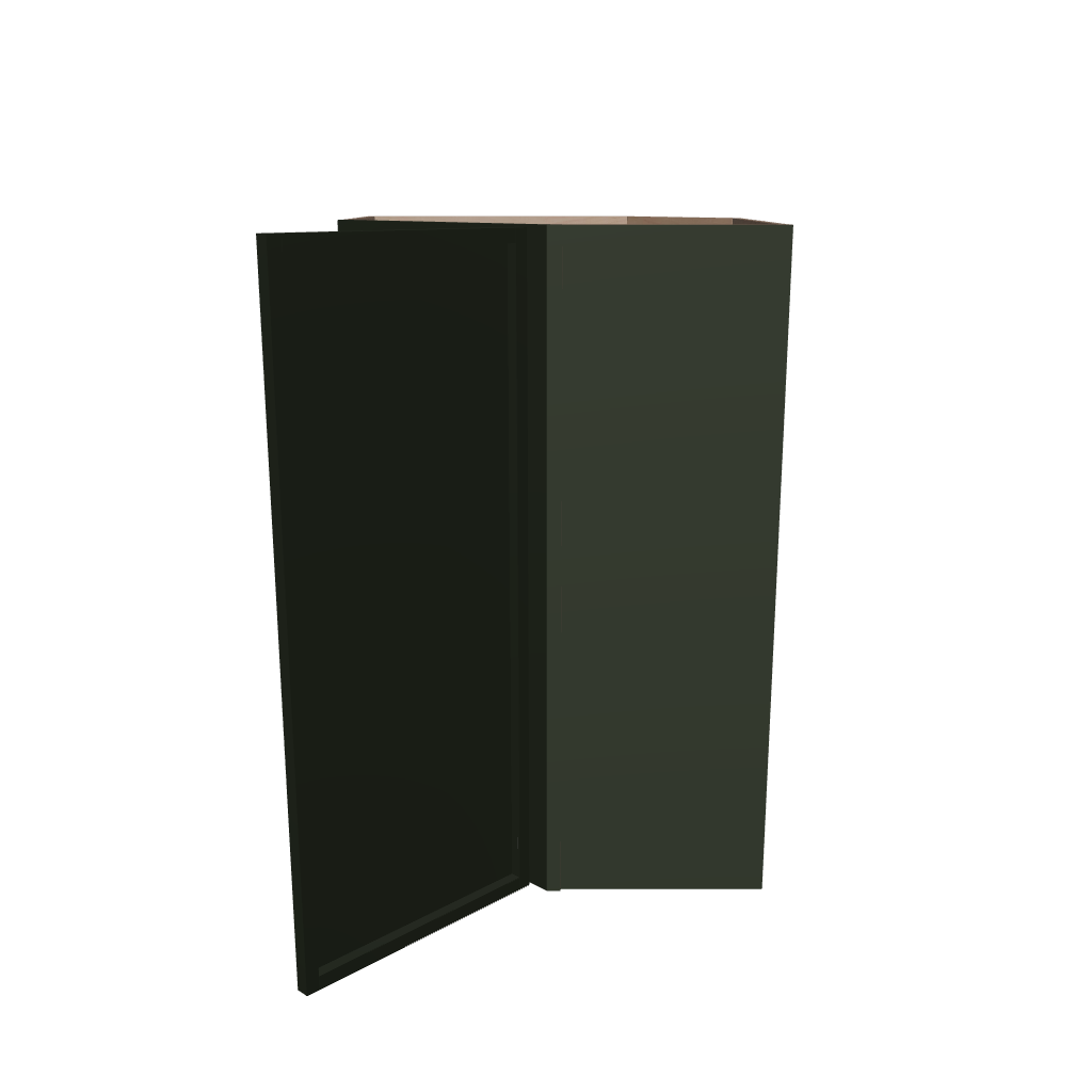 Modernform Cabinet Slim Sage Green 24" W X 36" H X 12" D Wall Diagonal Corner Cabinet