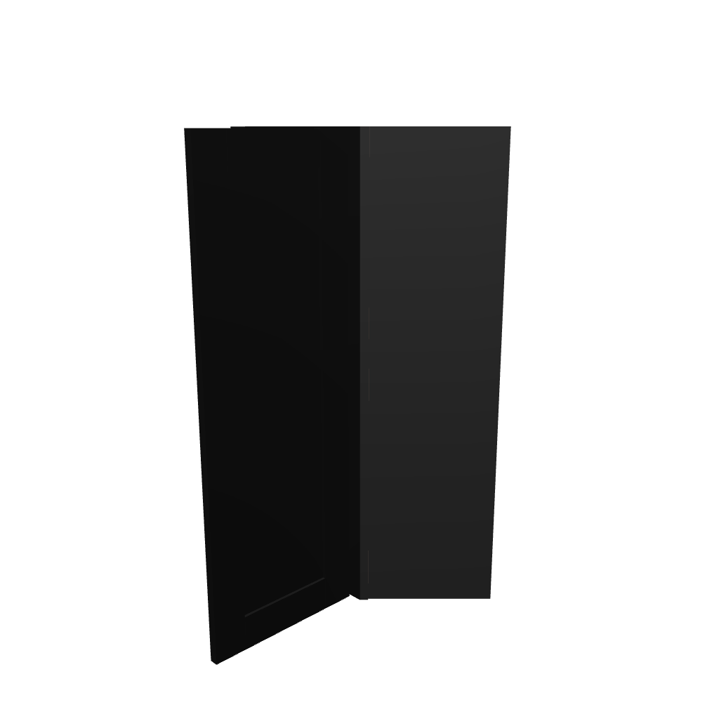 Modernform Cabinet Onyx Black Shaker 24" W X 42" H X 12" D Wall Diagonal Corner Cabinet