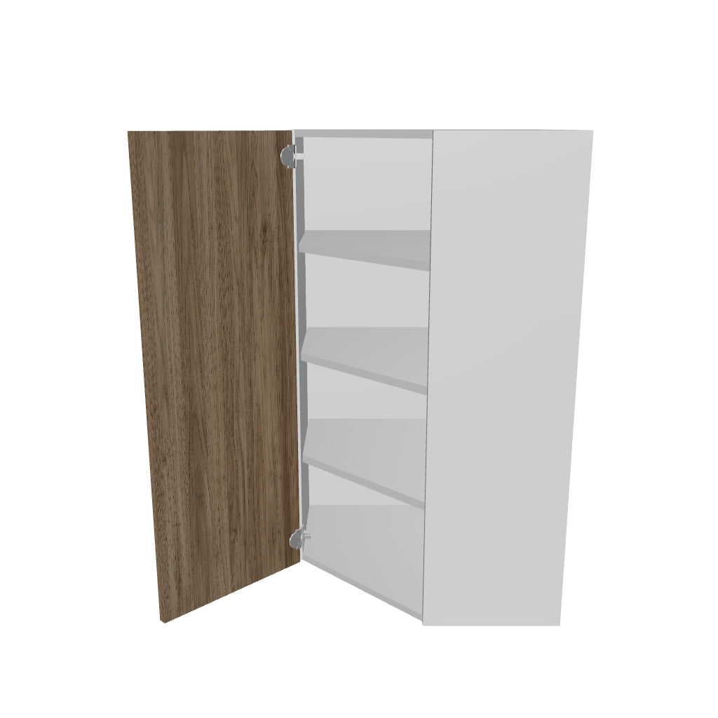 Modernform Cabinet Walnut 24" W X 42" H X 12" D Wall Diagonal Corner Cabinet