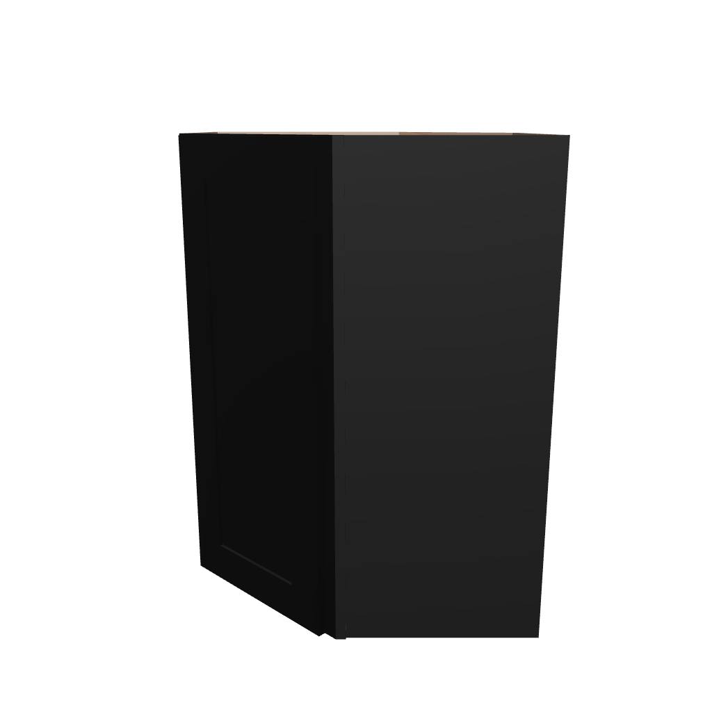 Modernform Cabinet Onyx Black Shaker 27" W X 36" H X 15" D Wall Diagonal Corner Cabinet