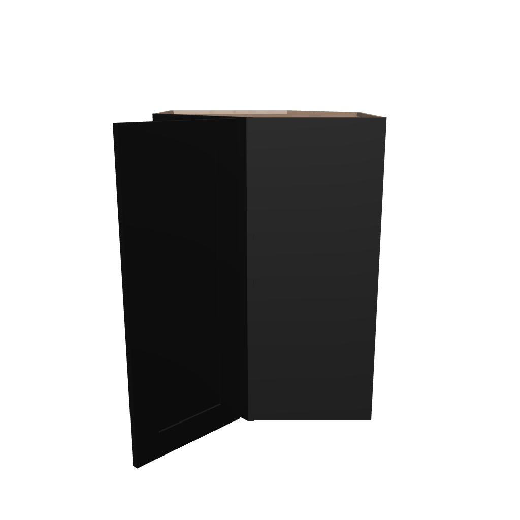 Modernform Cabinet Onyx Black Shaker 27" W X 36" H X 15" D Wall Diagonal Corner Cabinet