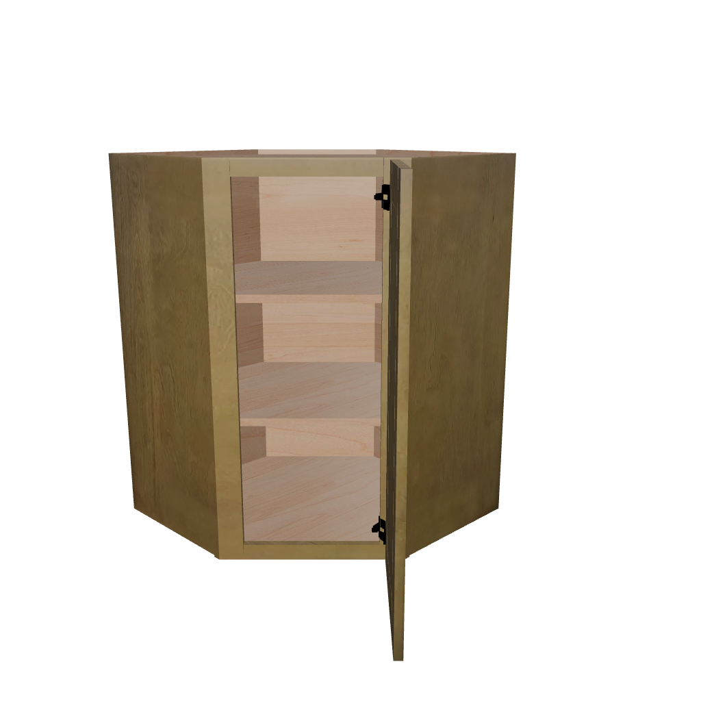 Modernform Cabinet Natural Shaker 27" W X 36" H X 15" D Wall Diagonal Corner Cabinet
