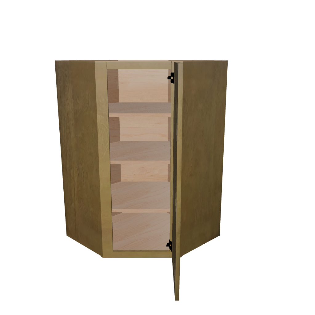 Modernform Cabinet Natural Shaker 27" W X 42" H X 15" D Wall Diagonal Corner Cabinet