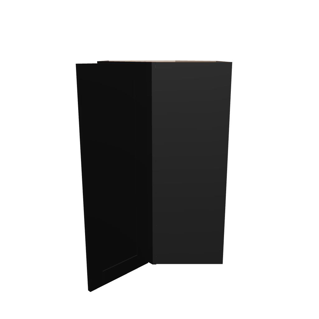 Modernform Cabinet Onyx Black Shaker 27" W X 42" H X 15" D Wall Diagonal Corner Cabinet