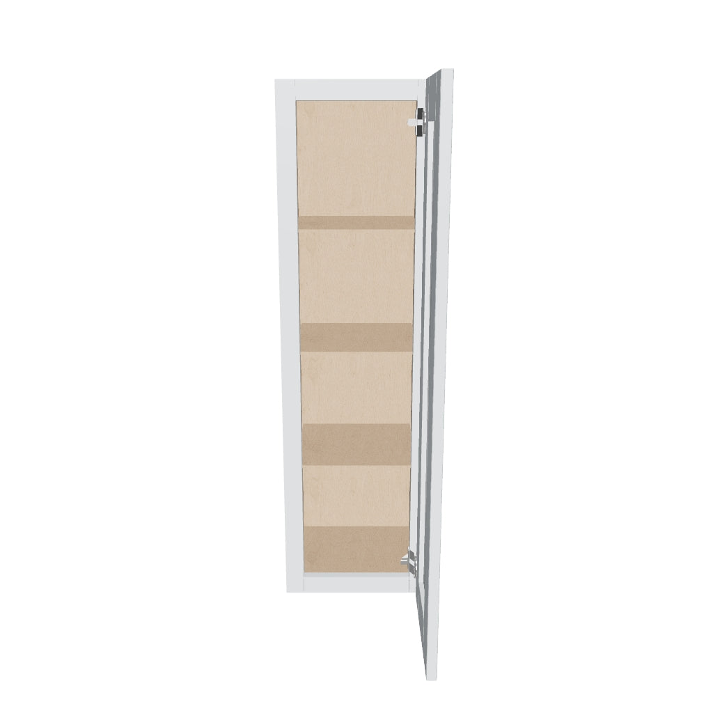 J&K White Shaker S8 Wall Glass Cabinet   12" W x 42" H (No Glass Insert)
