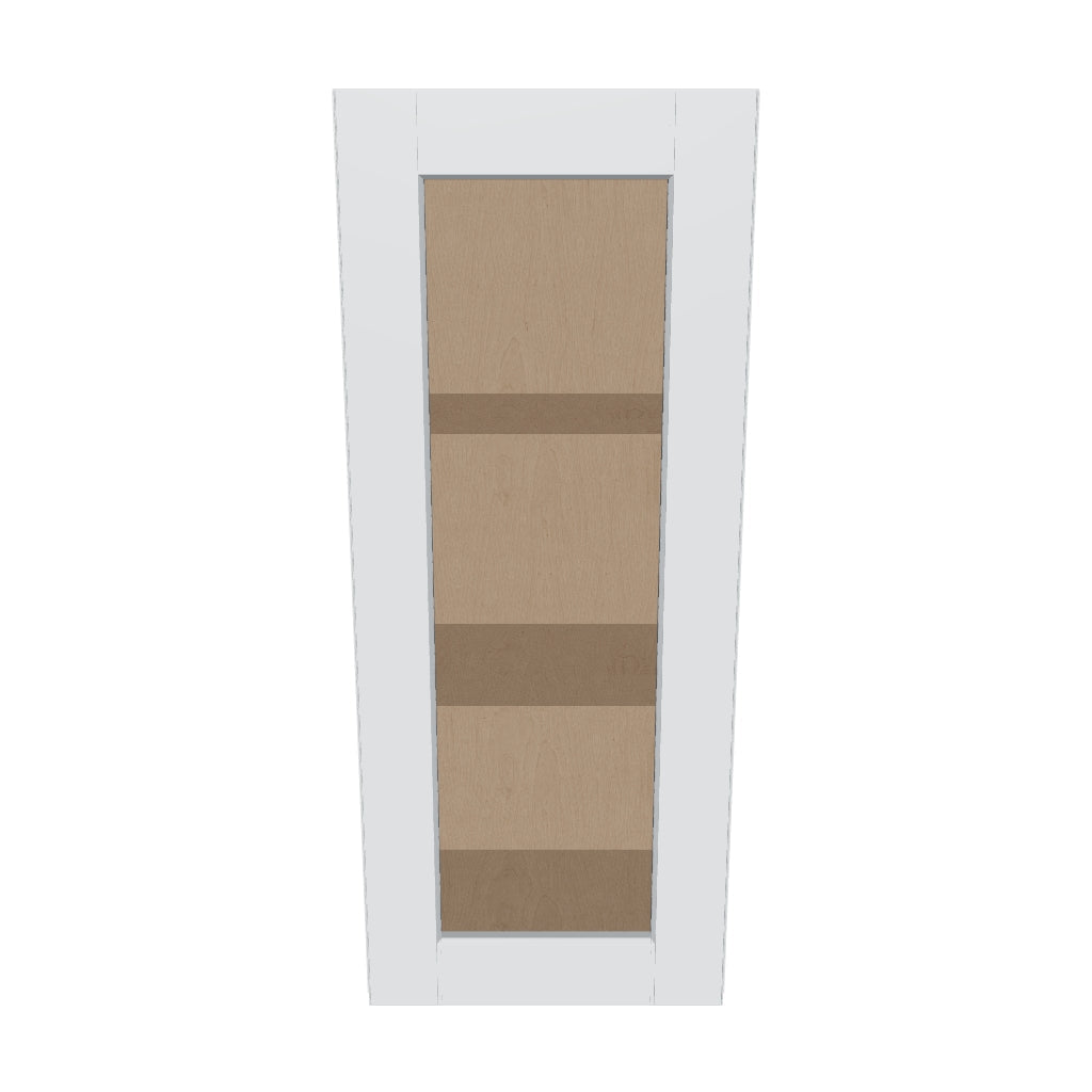 J&K White Shaker S8 Wall Glass Cabinet   15" W x 36" H (No Glass Insert)