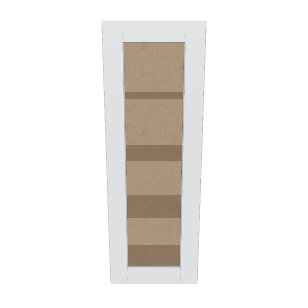 J&K White Shaker S8 Wall Glass Cabinet   15" W x 42" H (No Glass Insert)