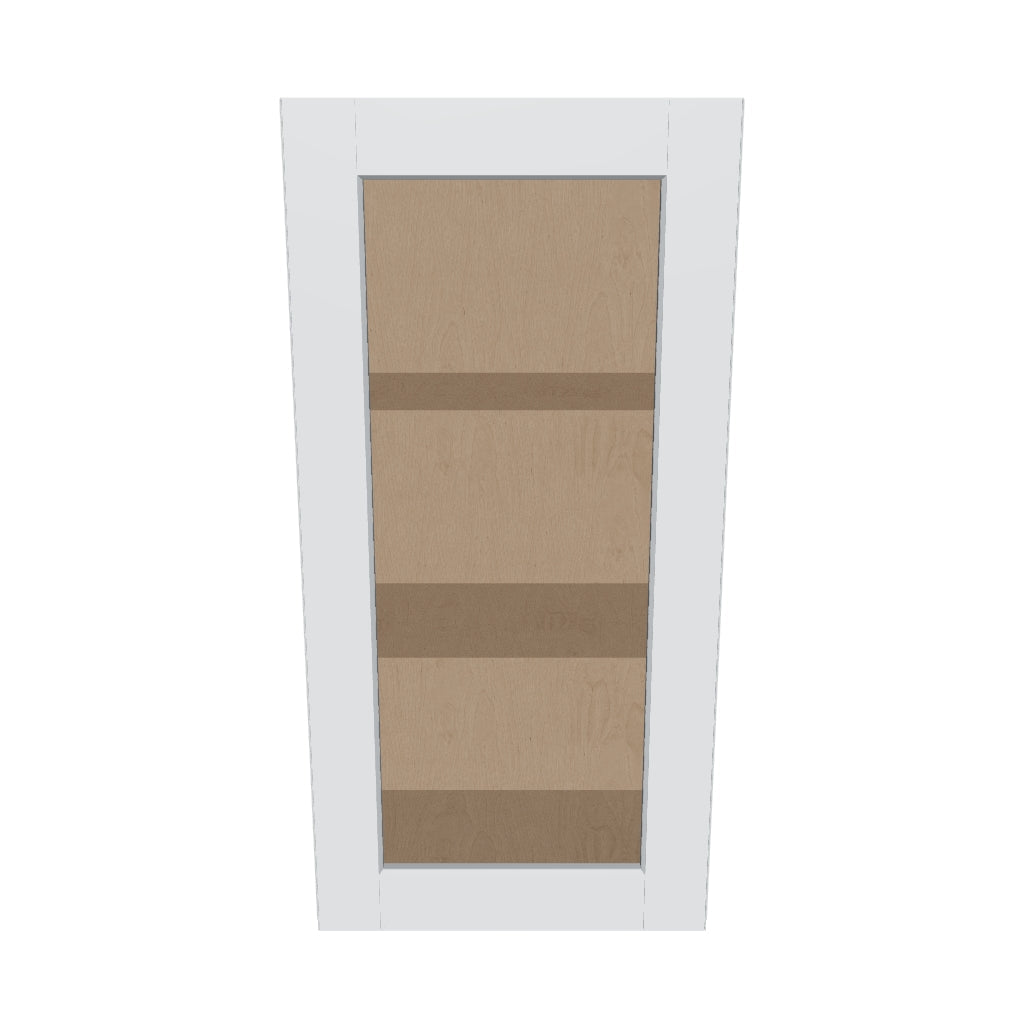 J&K White Shaker S8 Wall Glass Cabinet   18" W x 36" H (No Glass Insert)