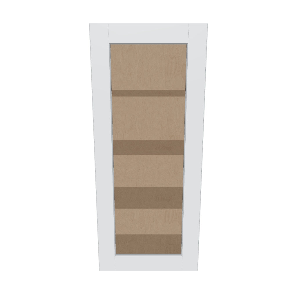 J&K White Shaker S8 Wall Glass Cabinet   18" W x 42" H (No Glass Insert)