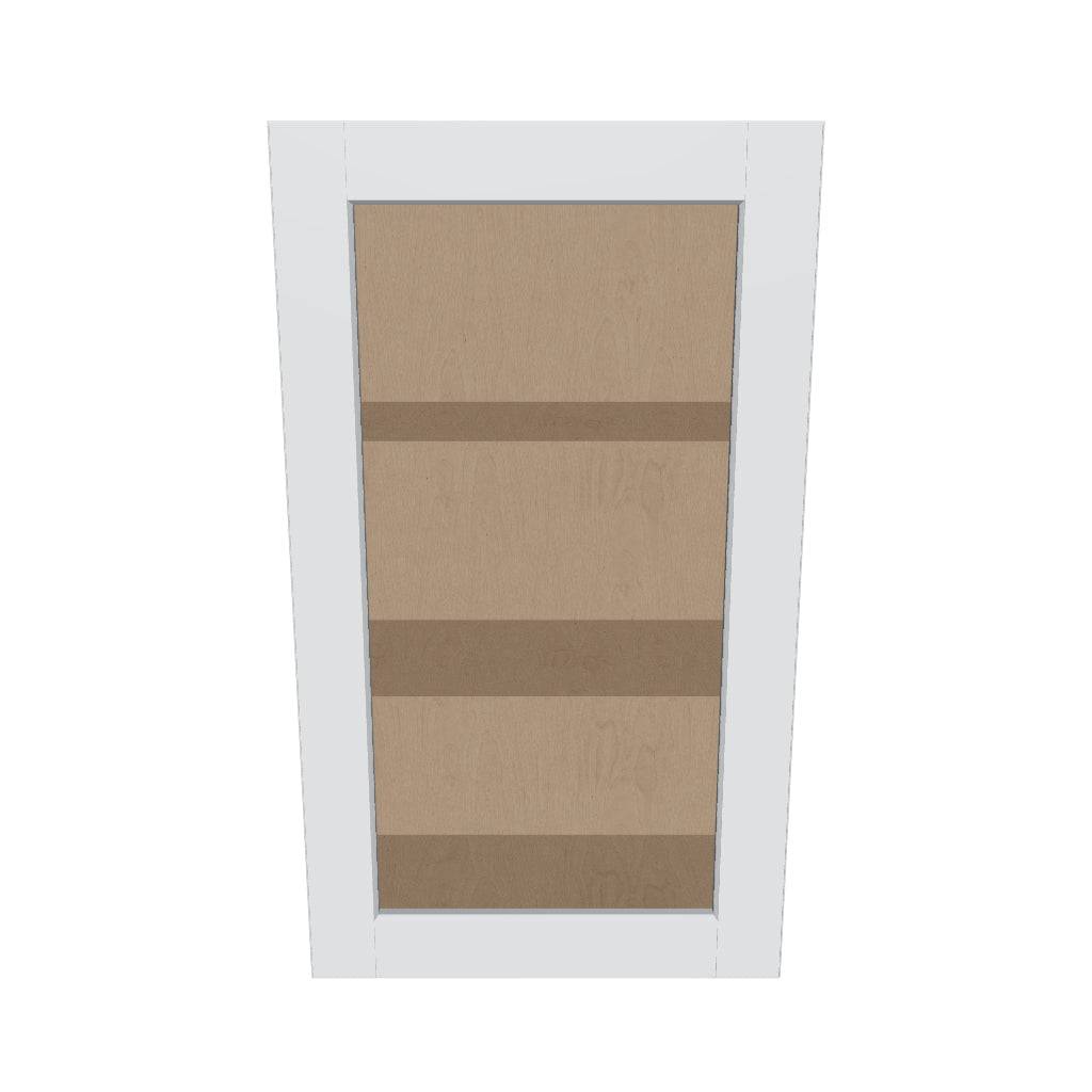 J&K White Shaker S8 Wall Glass Cabinet   21" W x 36" H (No Glass Insert)