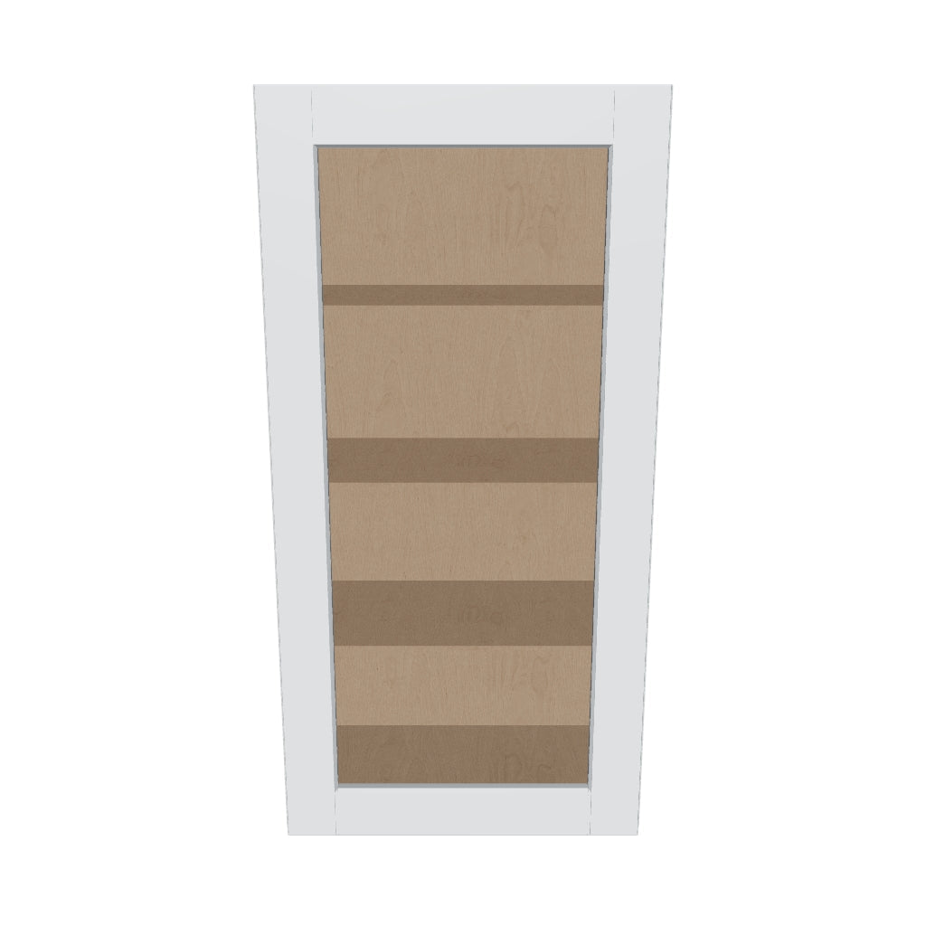 J&K White Shaker S8 Wall Glass Cabinet   21" W x 42" H (No Glass Insert)