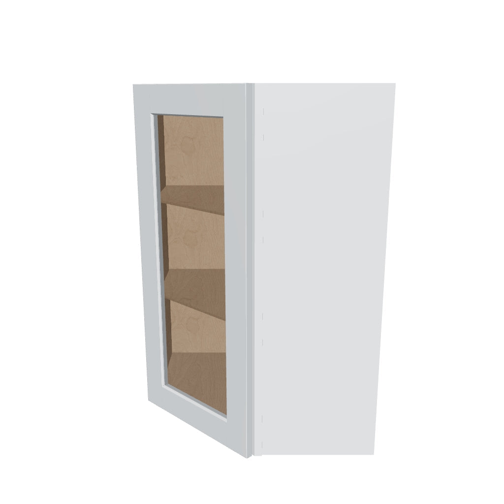 J&K White Shaker S8 Wall Diagonal Glass Insert  24" W x 36" H (No Glass Insert)