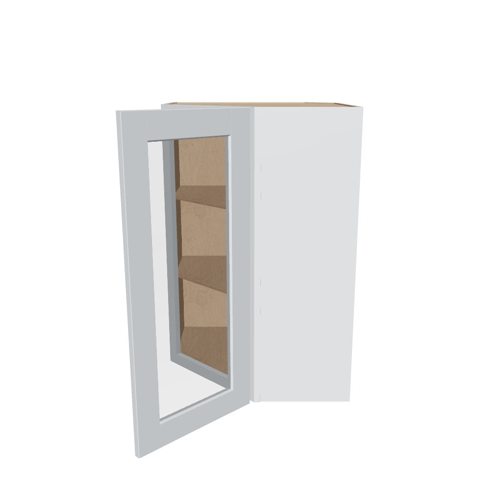 J&K White Shaker S8 Wall Diagonal Glass Insert  24" W x 36" H (No Glass Insert)