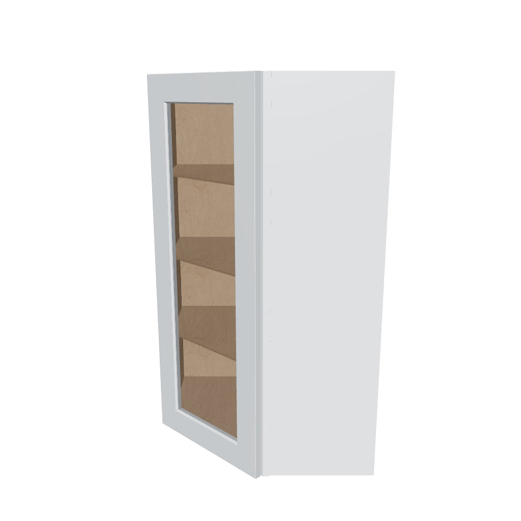J&K White Shaker S8 Wall Diagonal Glass Insert  24" W x 42" H (No Glass Insert)
