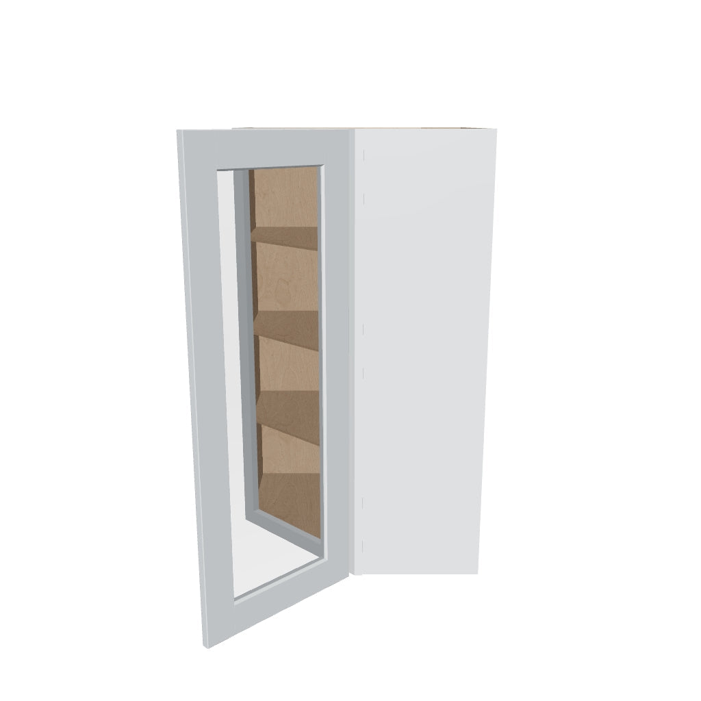 J&K White Shaker S8 Wall Diagonal Glass Insert  24" W x 42" H (No Glass Insert)