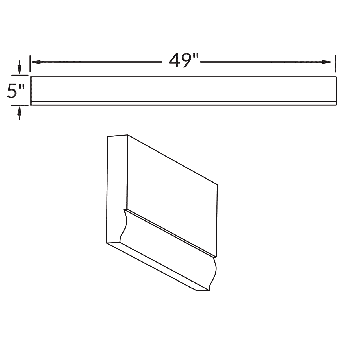 Straight Valance Molding V549ST Shaker Toffee LessCare 5 in. height 49 in. depth