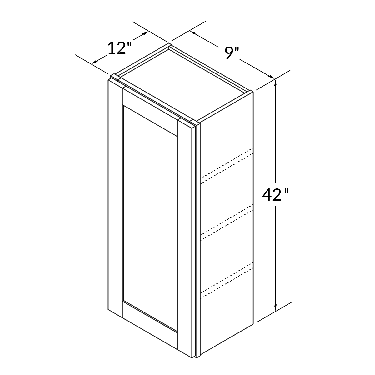 Wall Kitchen Cabinet W0942 Alpina White LessCare 9 in. width 42 in. height 12 in. depth