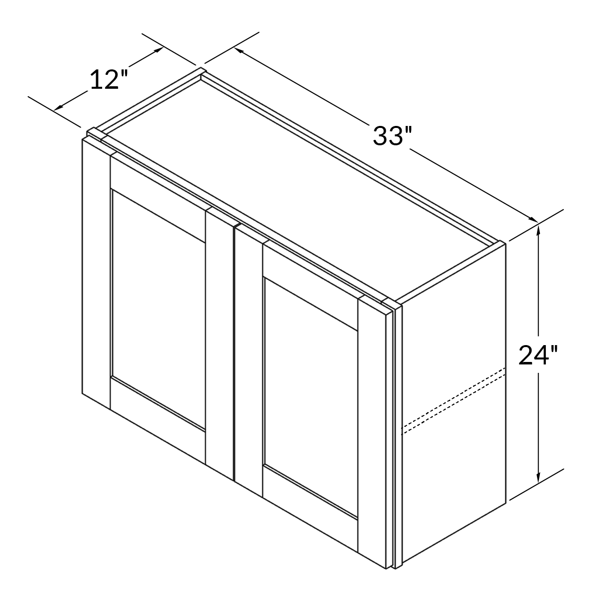 Wall Kitchen Cabinet W3324 Alpina White LessCare 33 in. width 24 in. height 12 in. depth