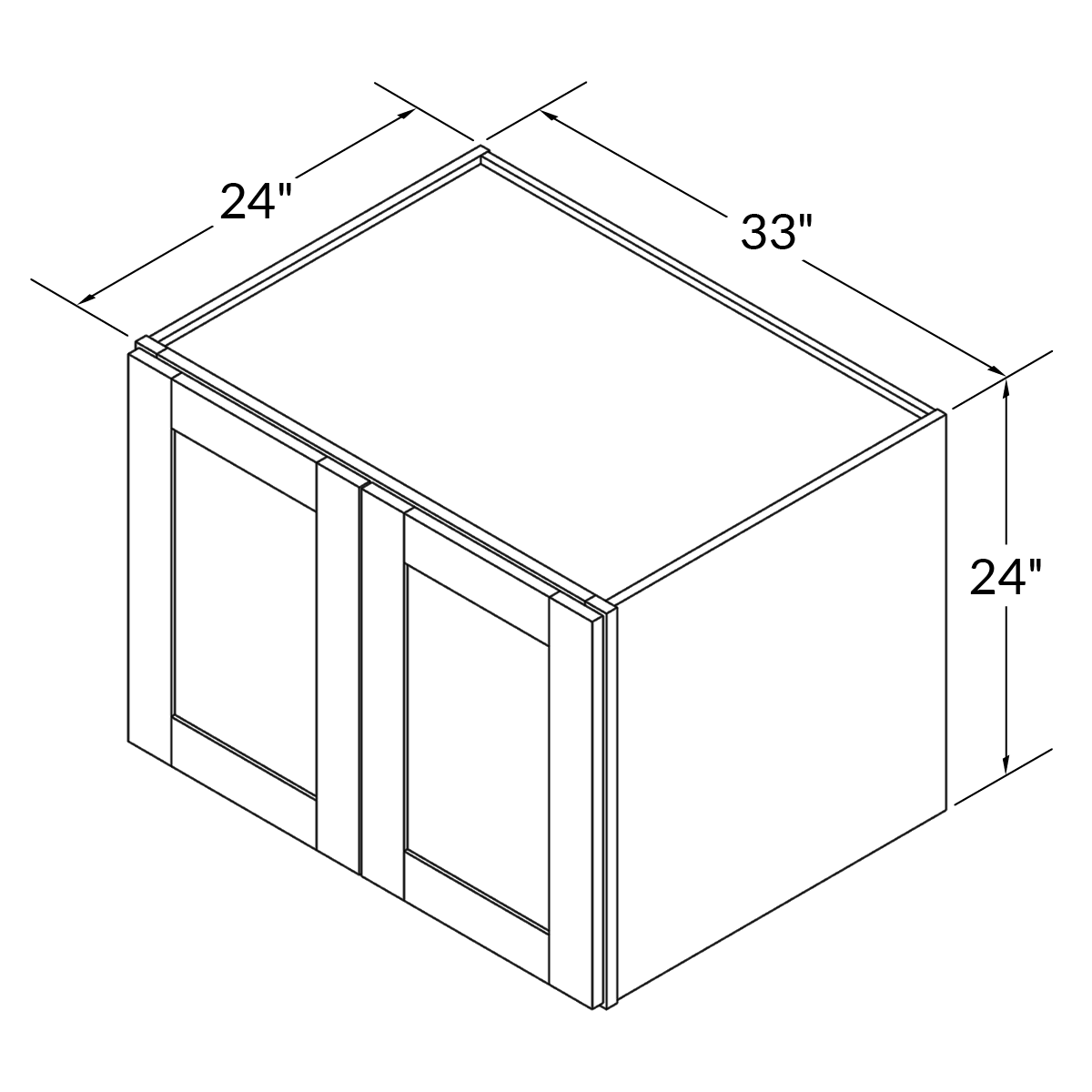 33”W x 24”H x 24”D Wall Kitchen Cabinet - Milan Pearl