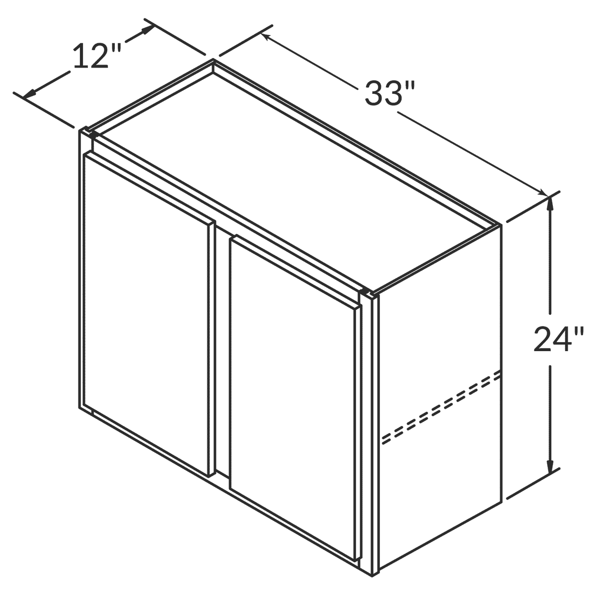 Cubitac Basic Ridgefield Pastel Wall 33"W x 24"H Assembled Cabinet Wireframe