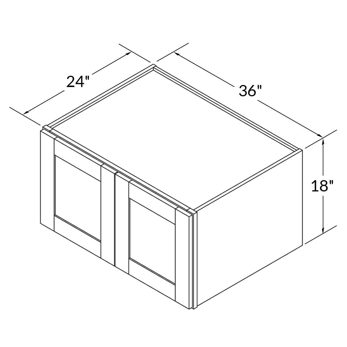 36”W x 18”H x 24”D Wall Kitchen Cabinet - Shaker Toffee