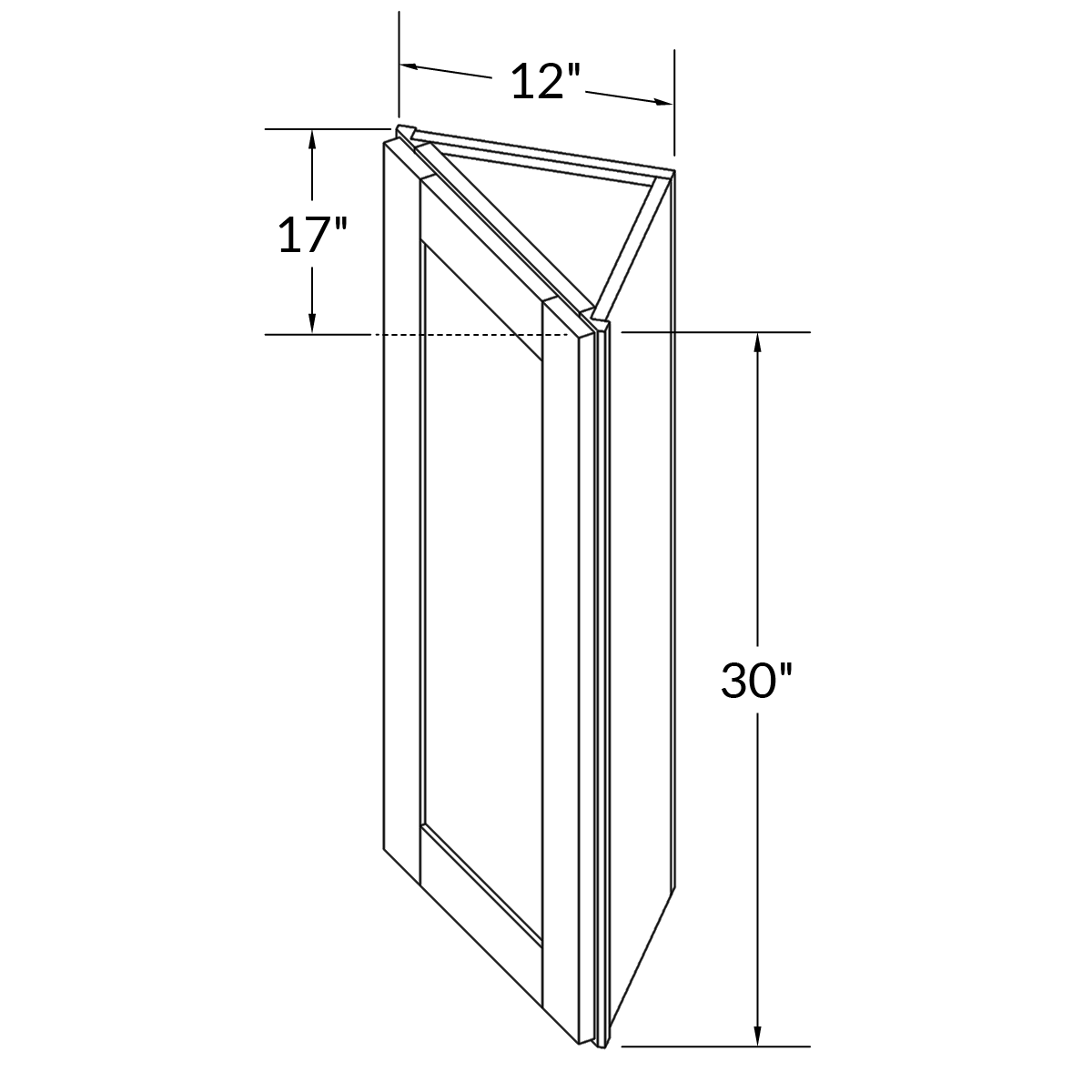 Wall End Kitchen Cabinet WEC1230 Shaker Toffee LessCare 12 in. width 30 in. height 12 in. depth